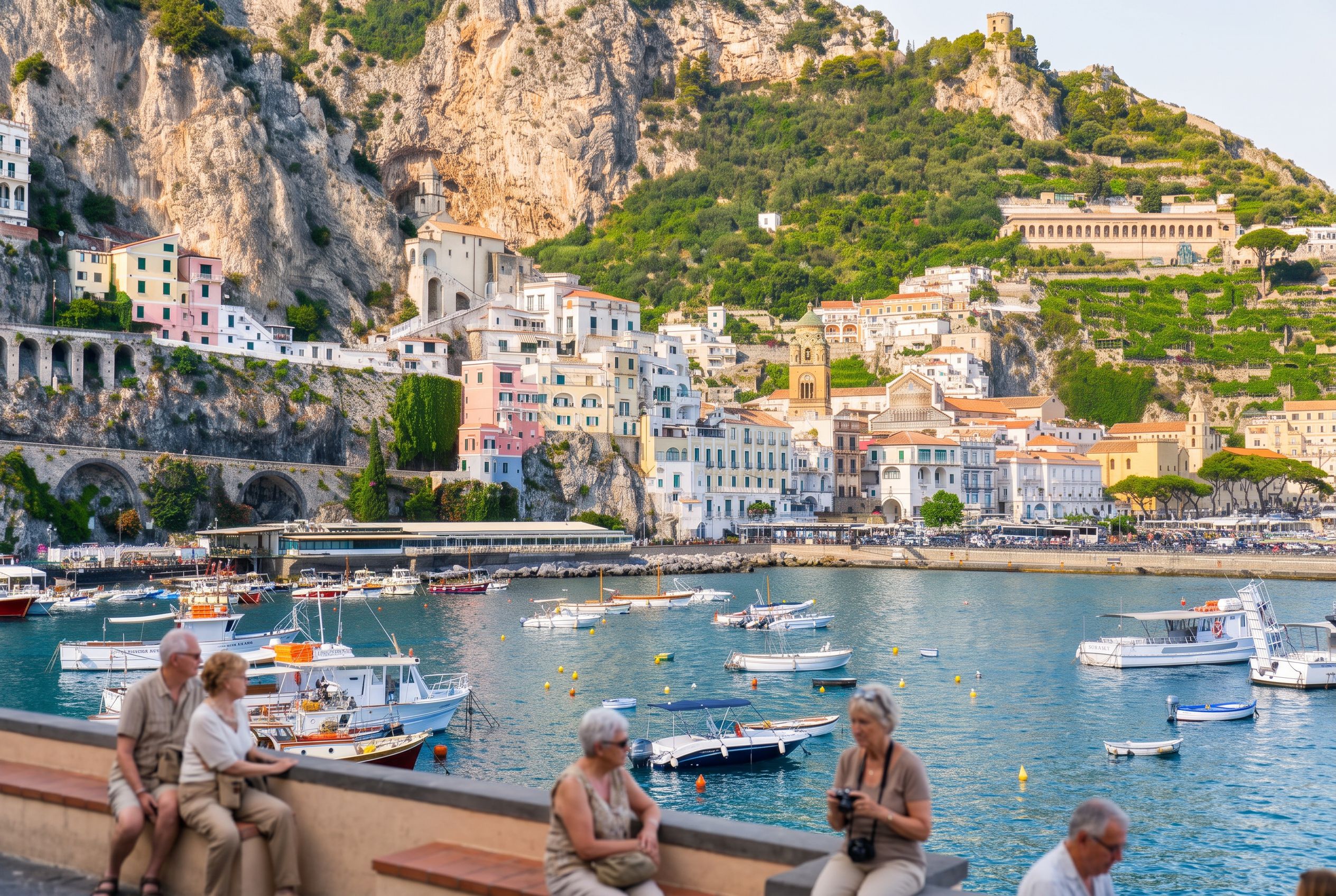 Amalfi town seafront promenade
