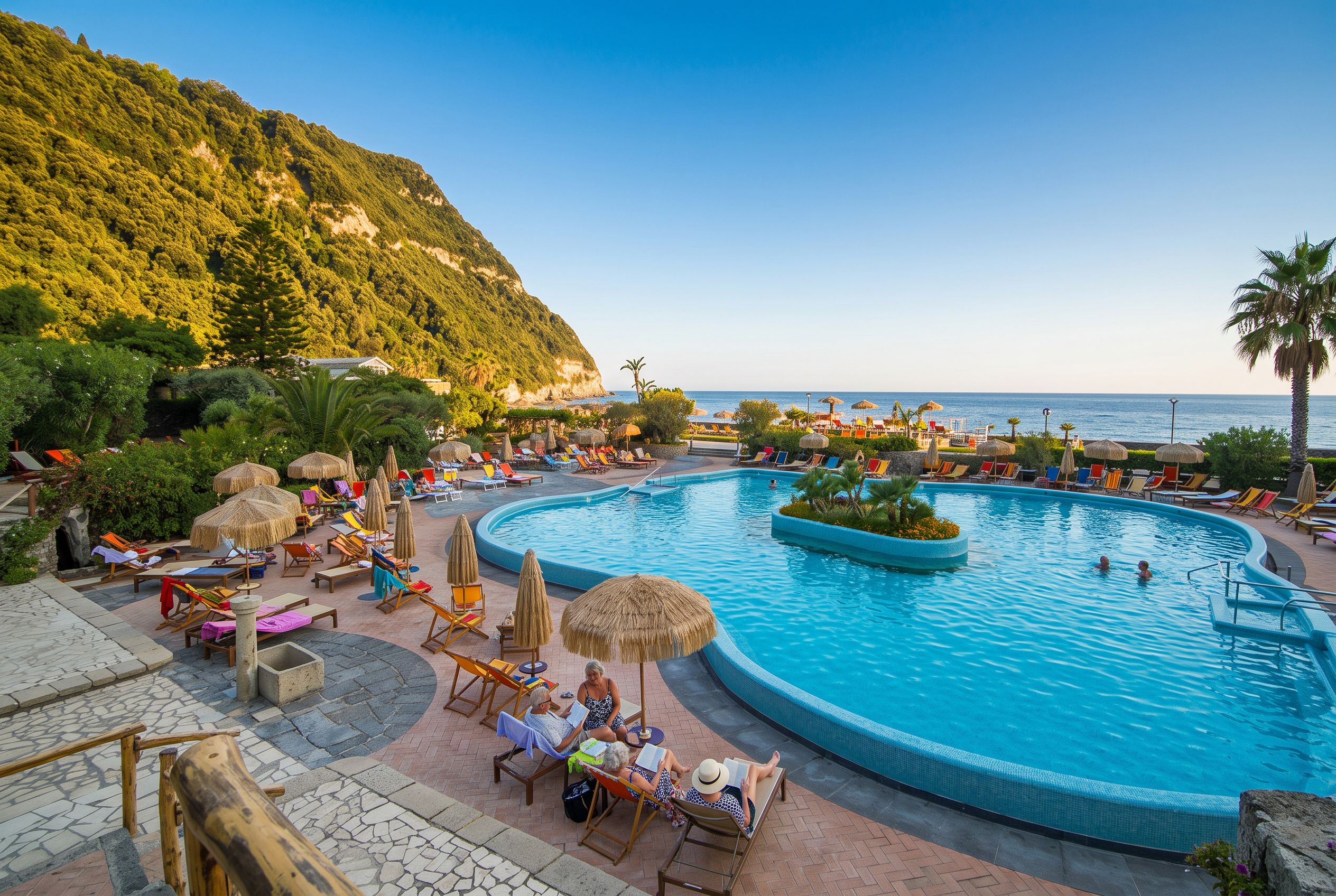 Ischia thermal gardens Citara Bay pools