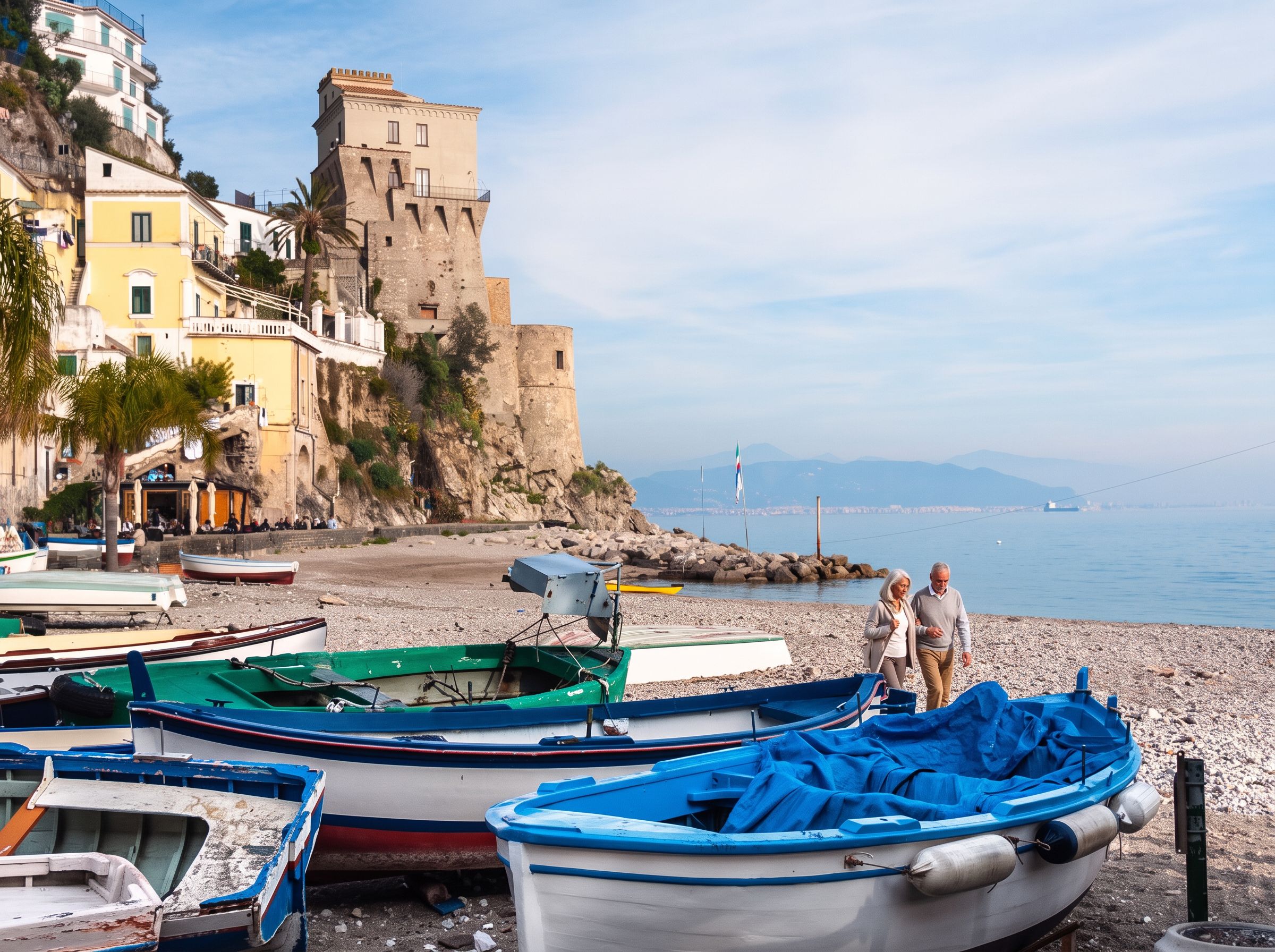Cetara village anchovy fishing harbour