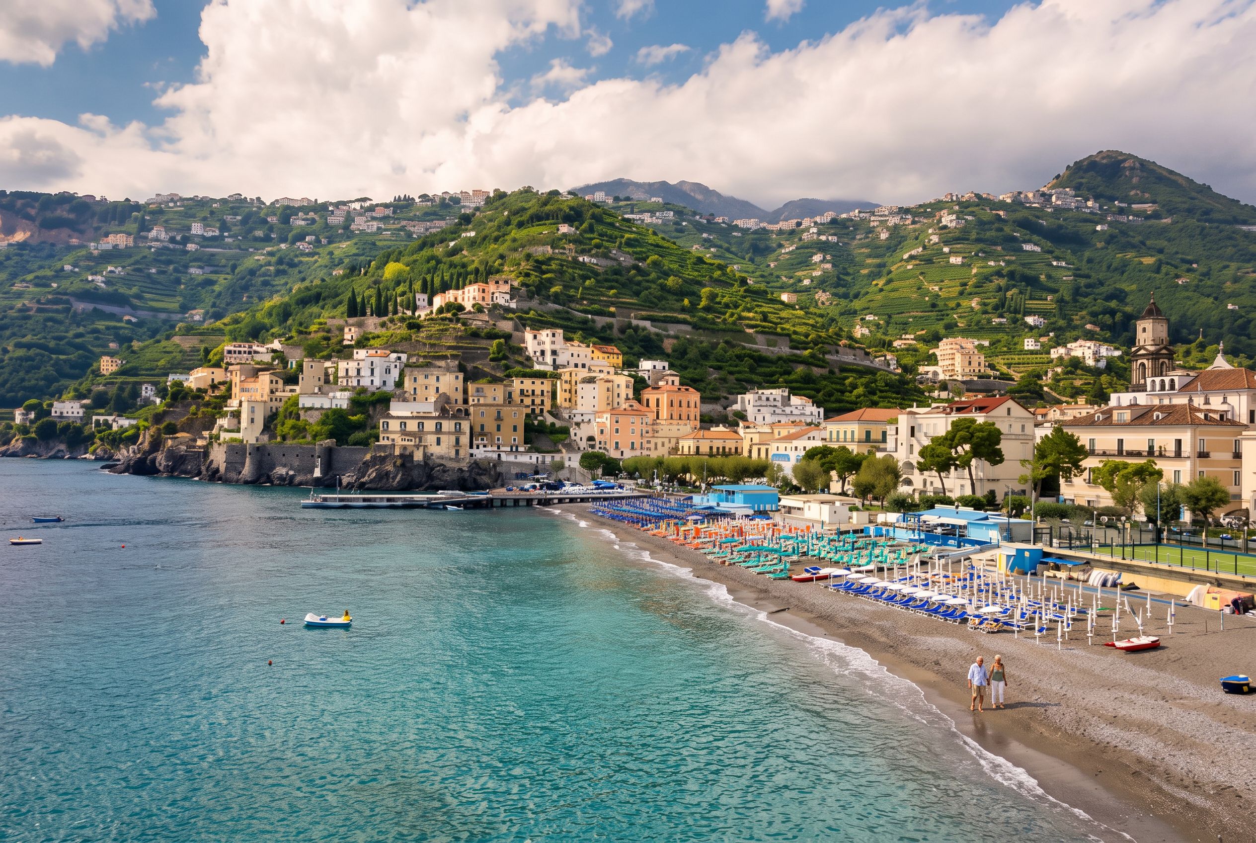 Maiori beach seafront Amalfi Coast