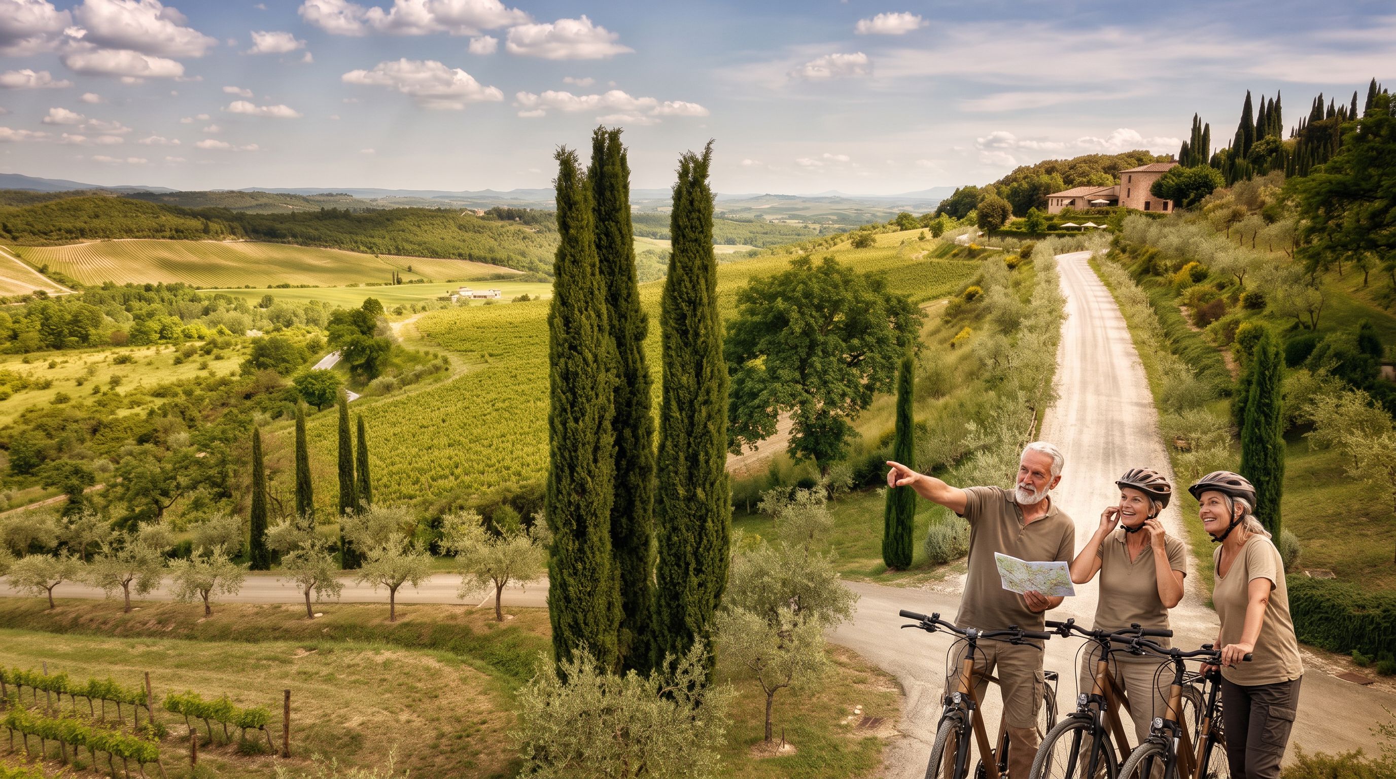Val d'Orcia white road Pienza landscape