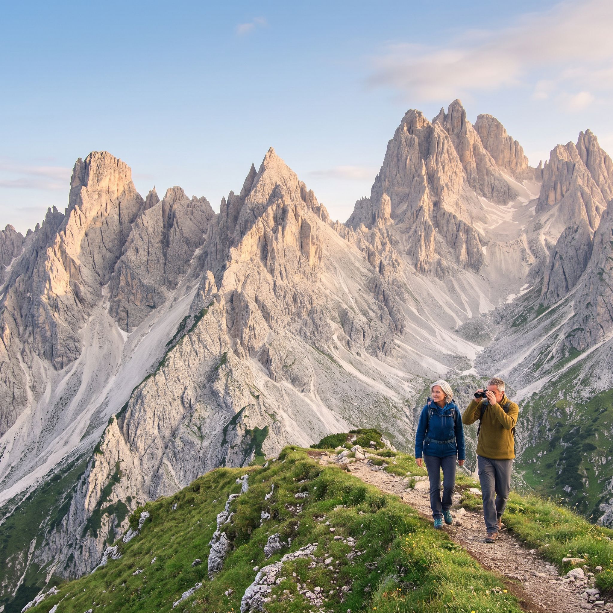 Dolomites mountain trail viewpoint