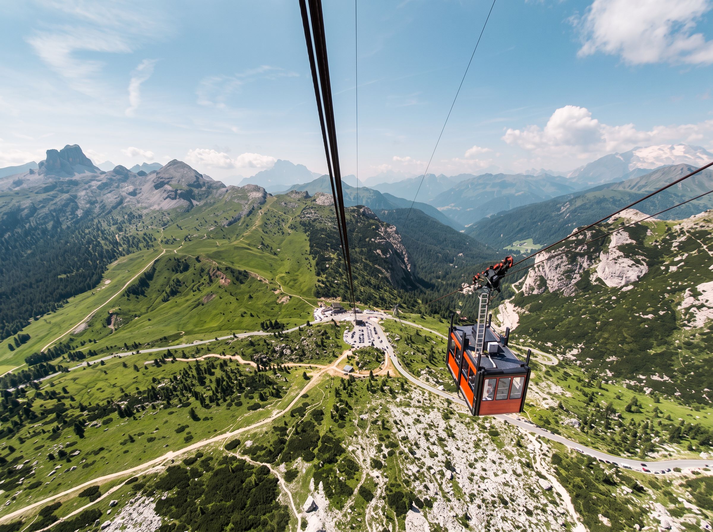 Lagazuoi cable car terrace Dolomites