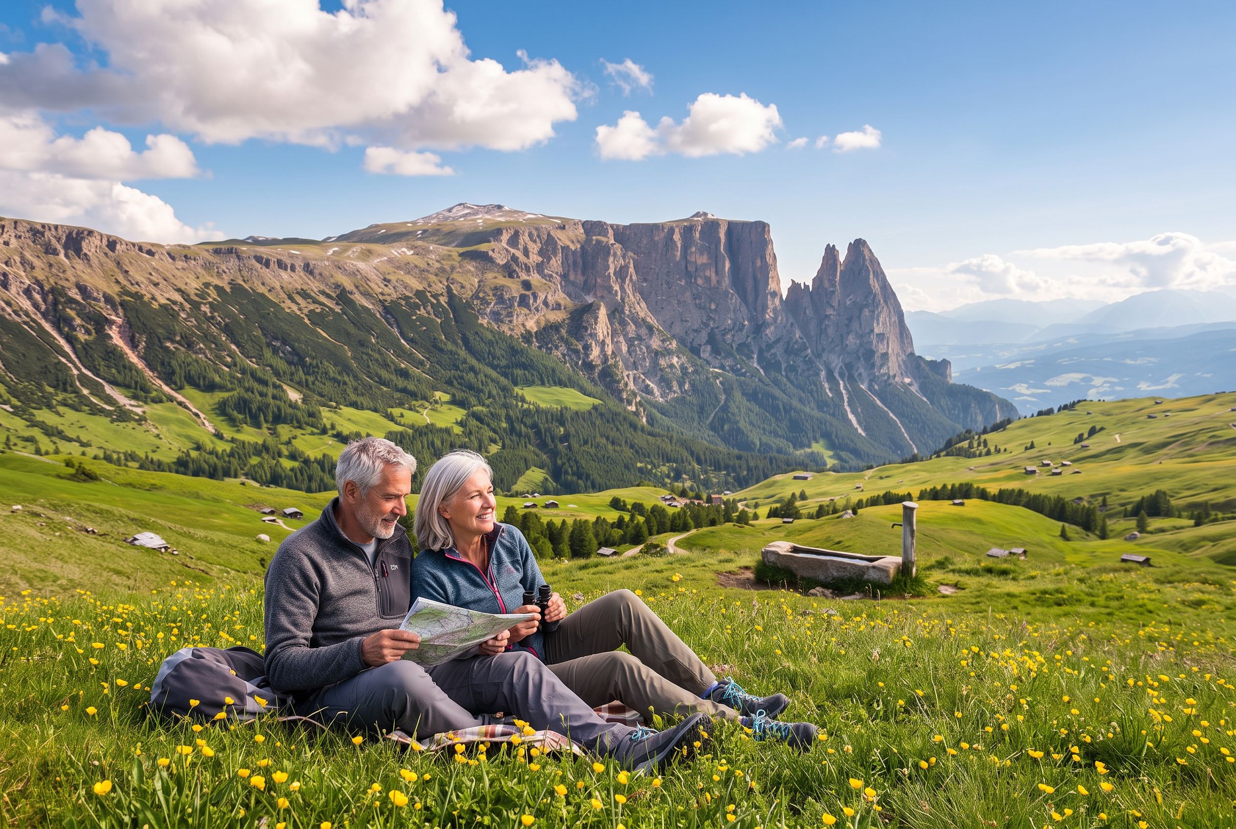 Alpe di Siusi Compatsch meadow path