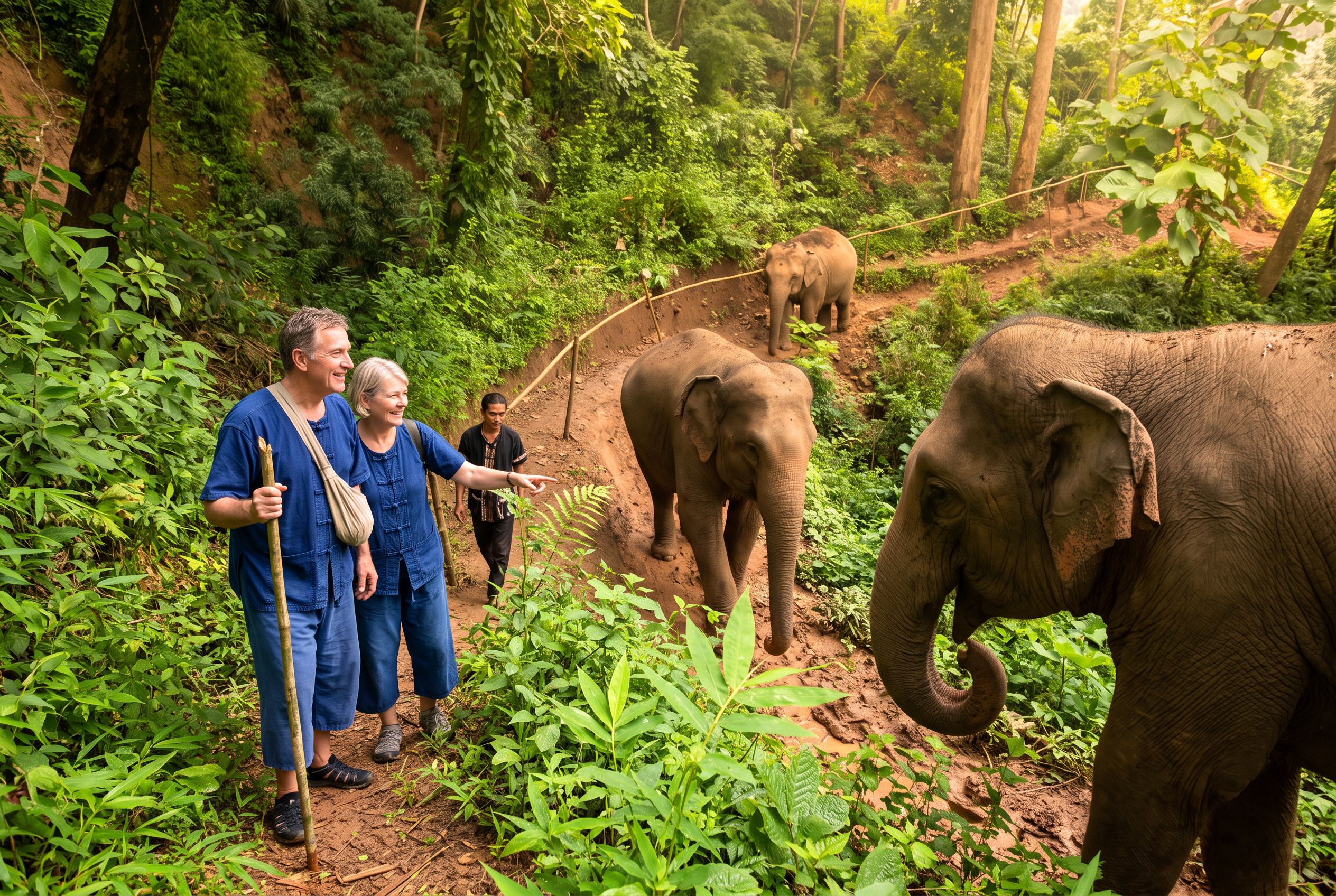 Mae Taeng elephant sanctuary forest path