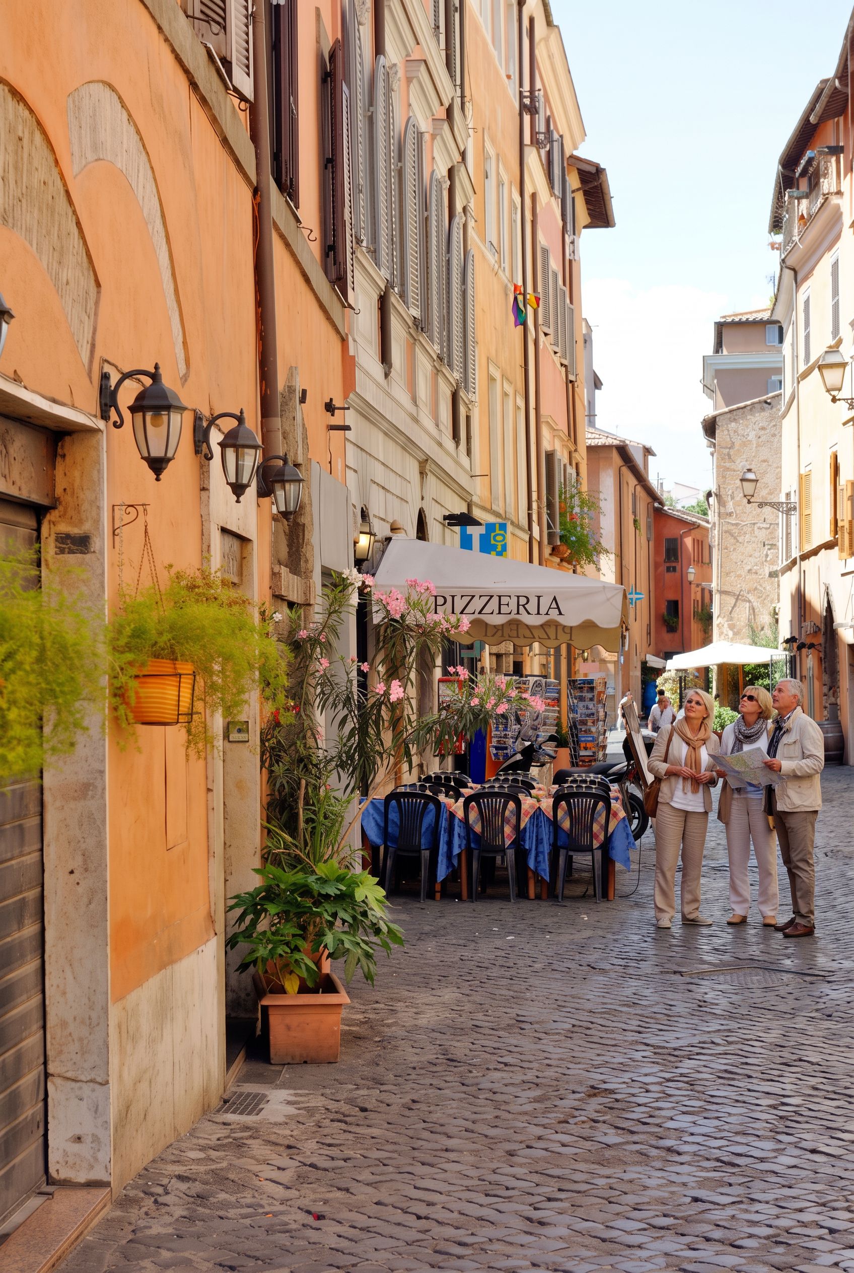 Rome Trastevere cobbled lane