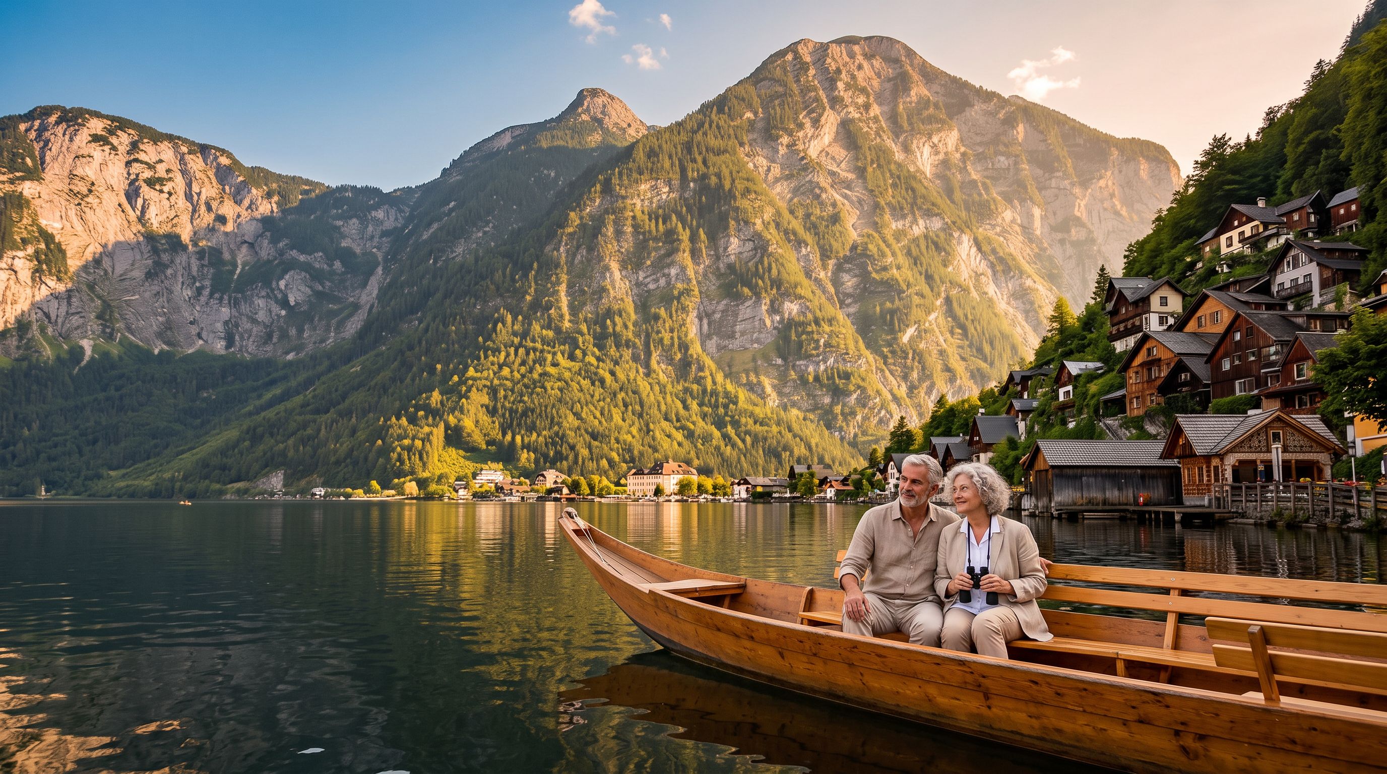 Hallstatt train station lake view