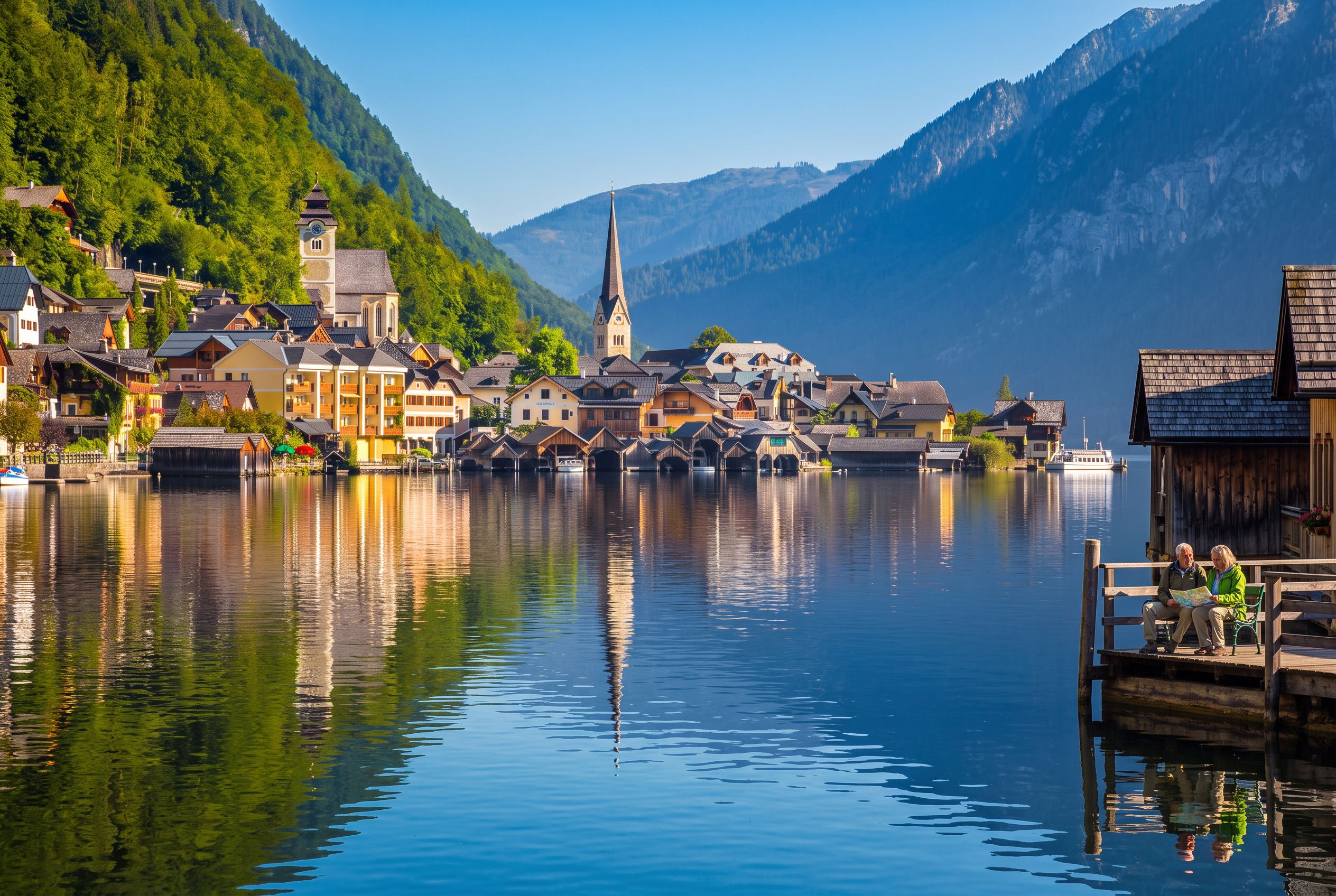 Hallstatt Market Square fountain