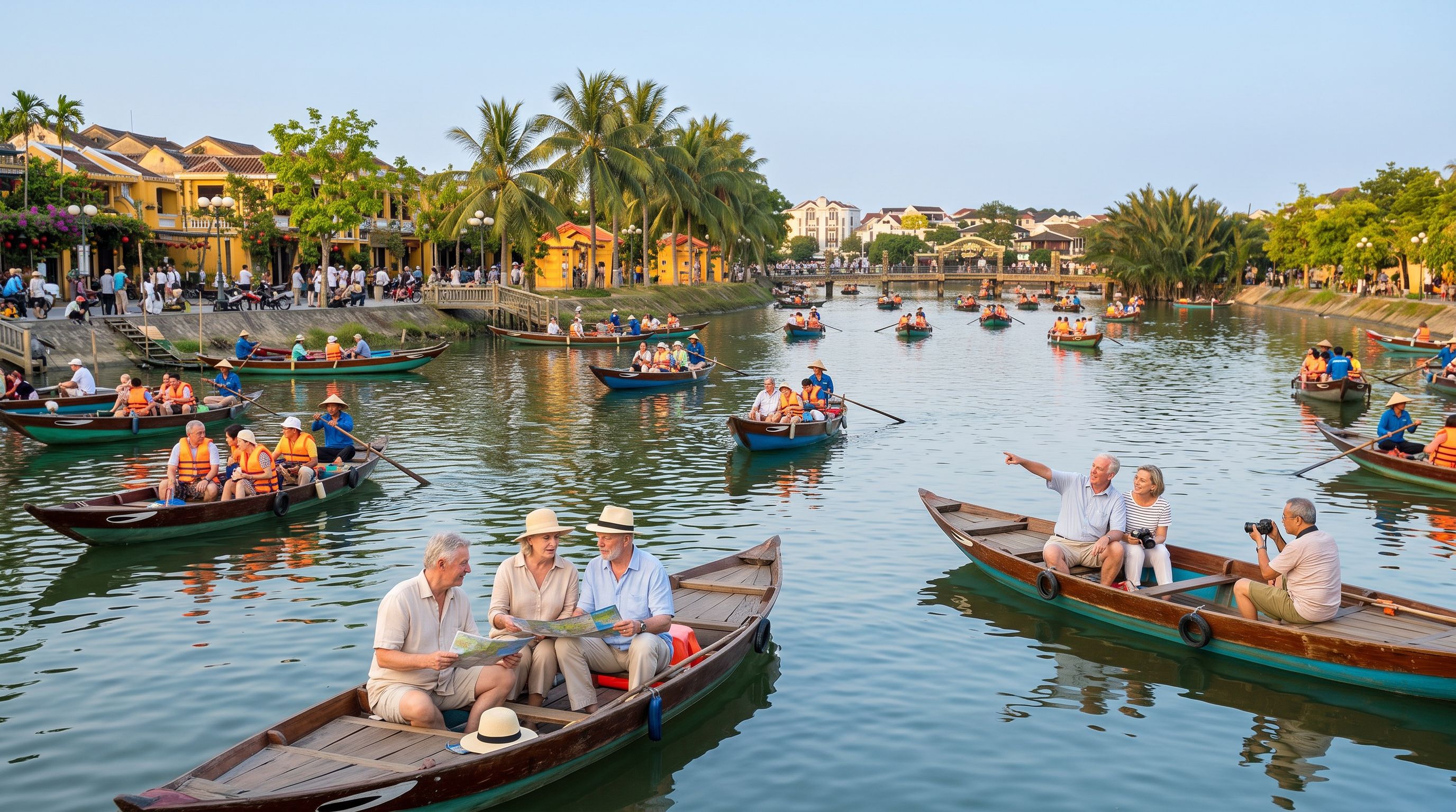 Hoi An lantern boats river