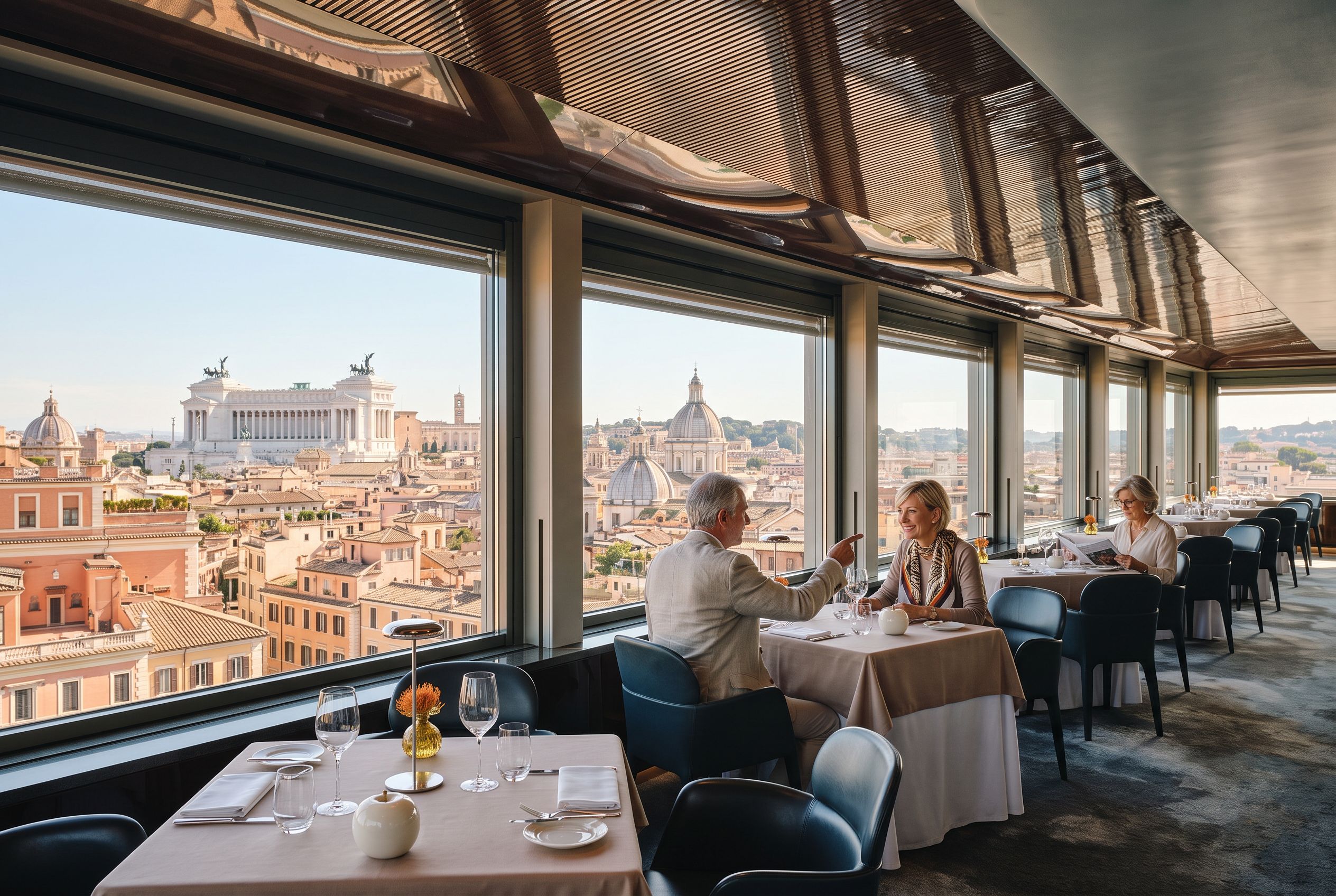 Hotel Eden Rome rooftop restaurant view