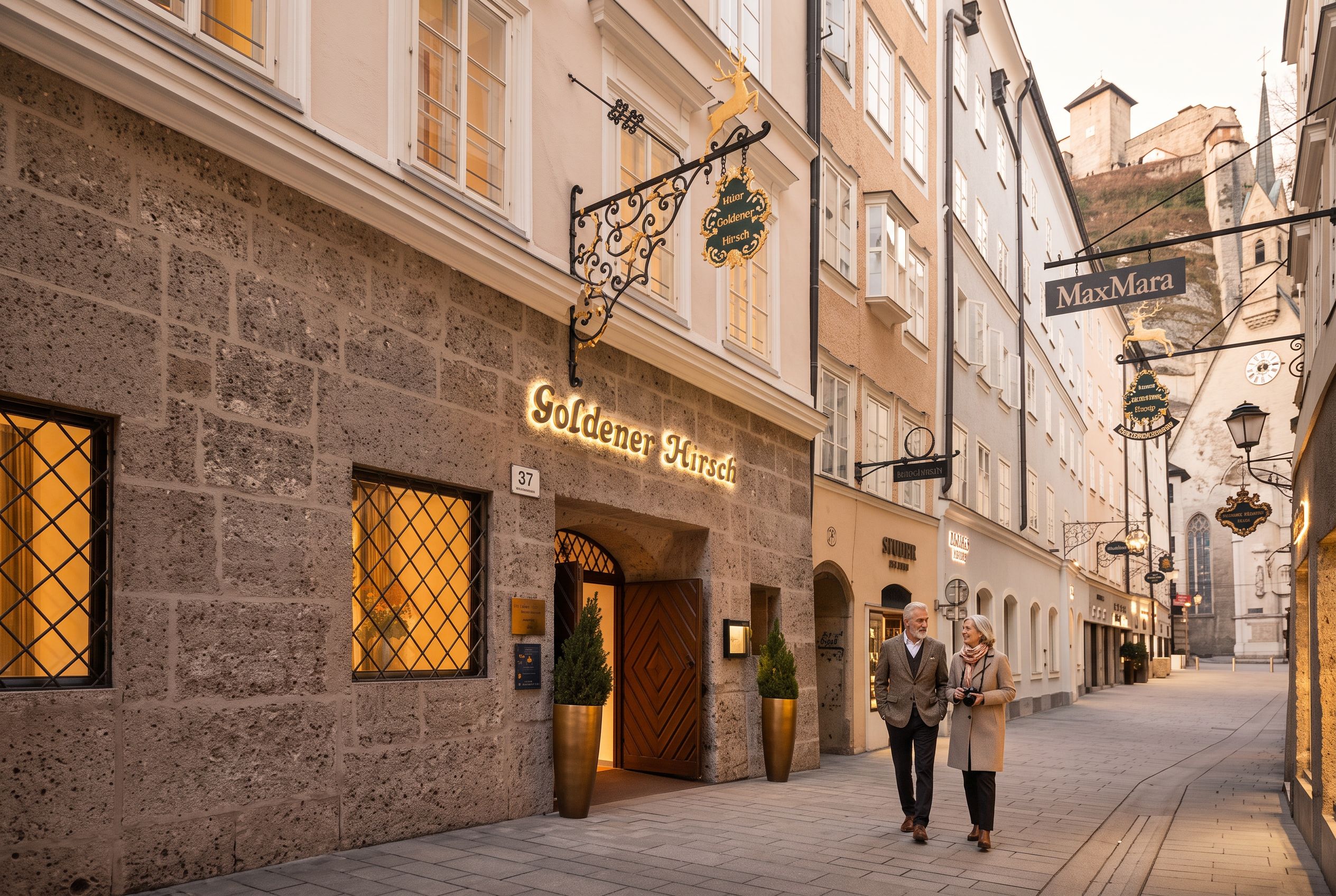 Salzburg Getreidegasse pedestrian street shops