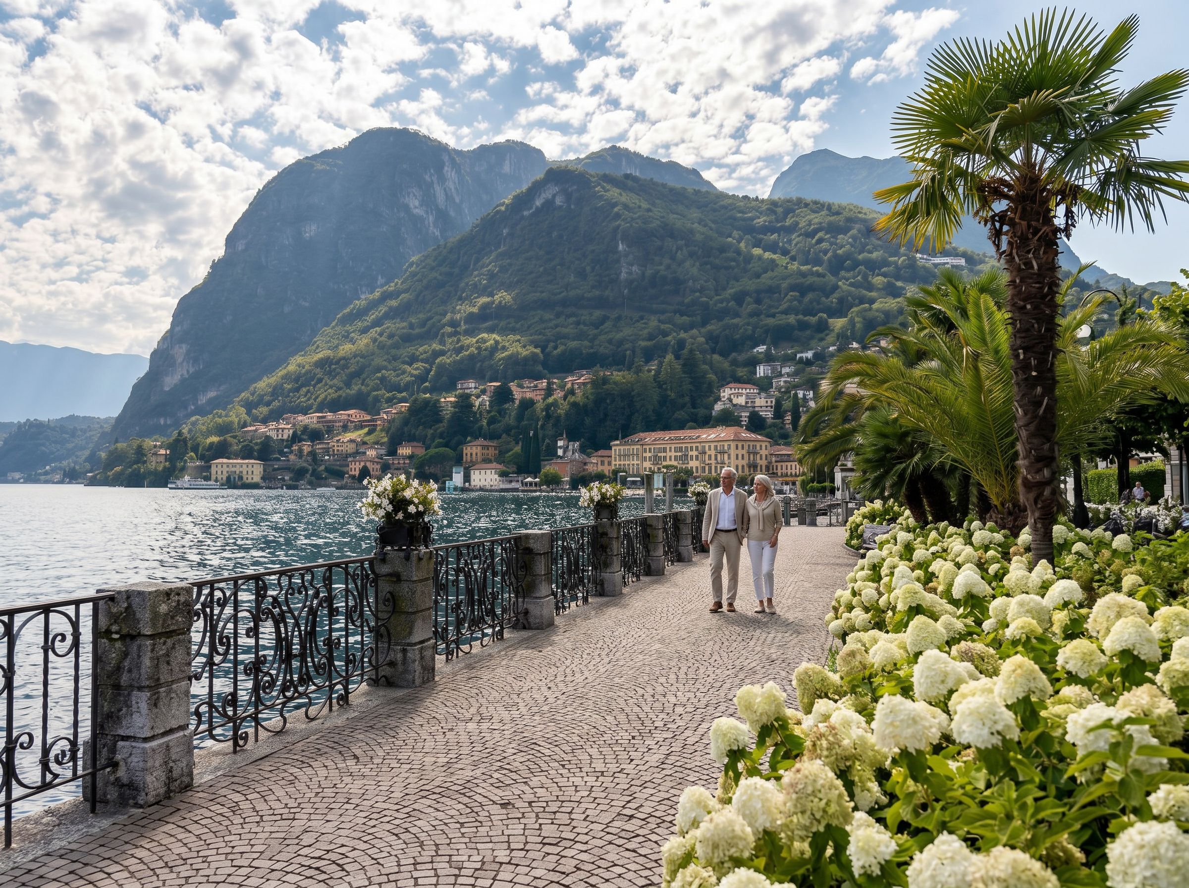 Lake Como ferry deck view
