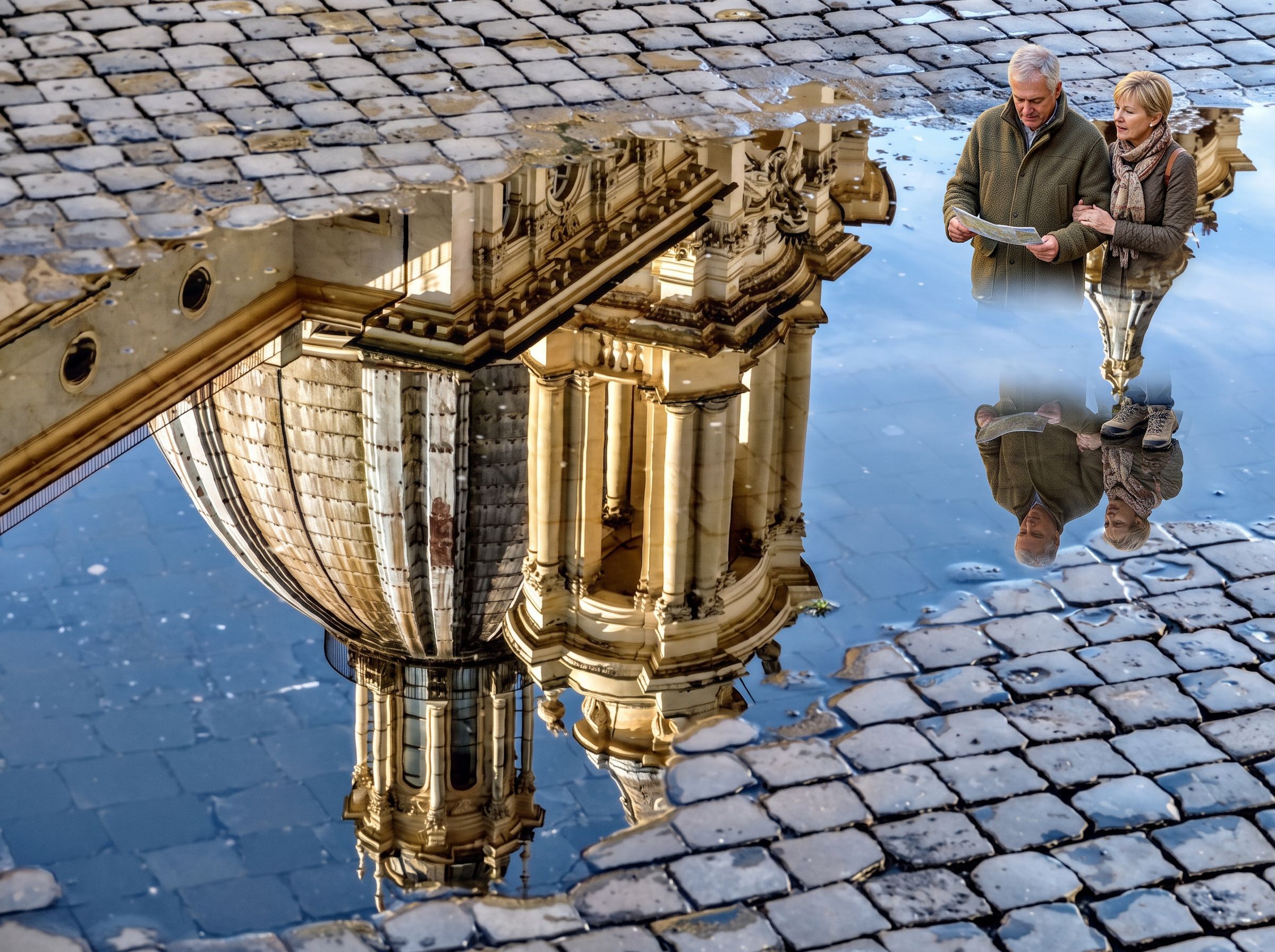 Rome sampietrini cobblestones historic street