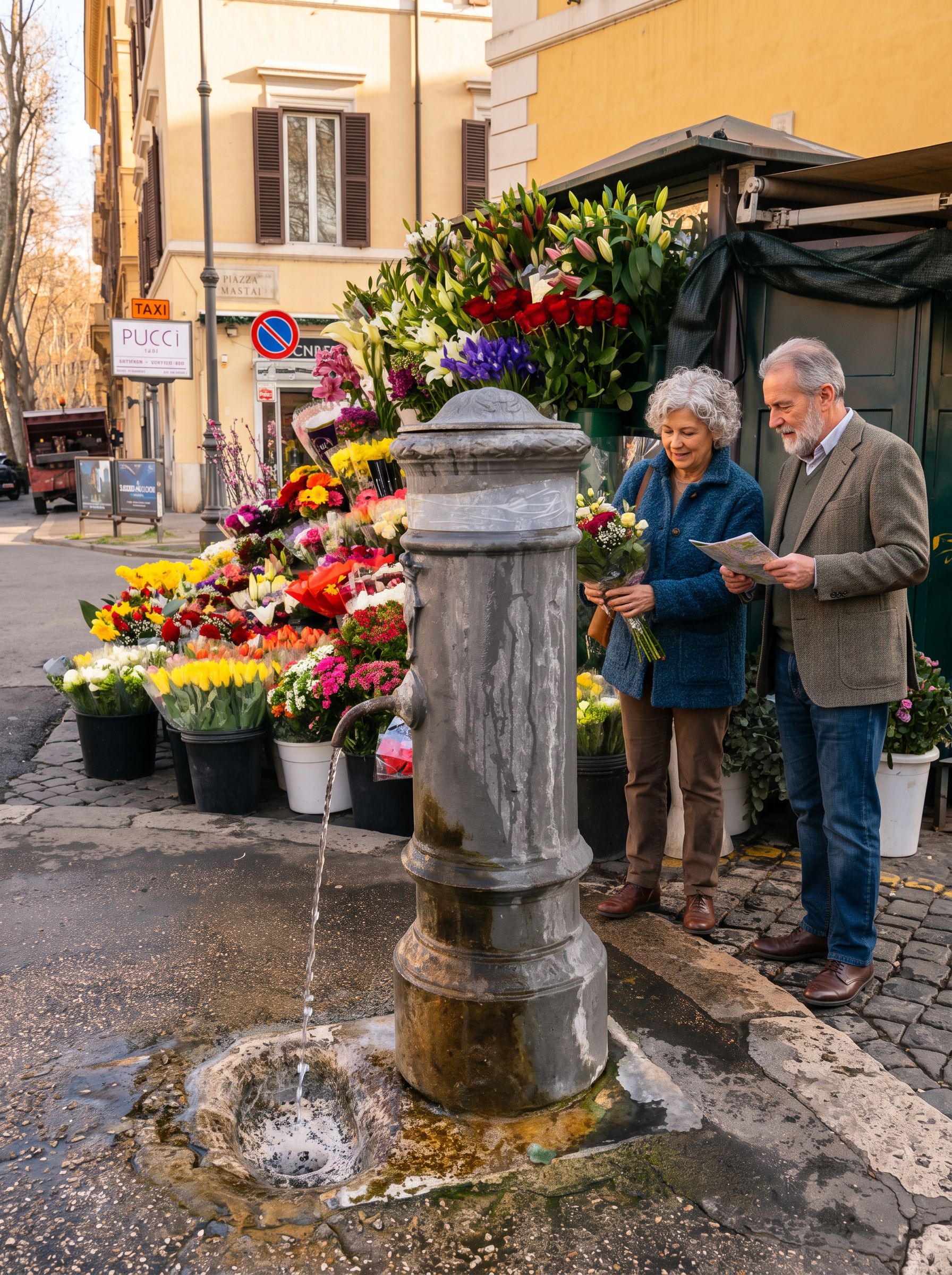 Rome nasoni drinking fountain street