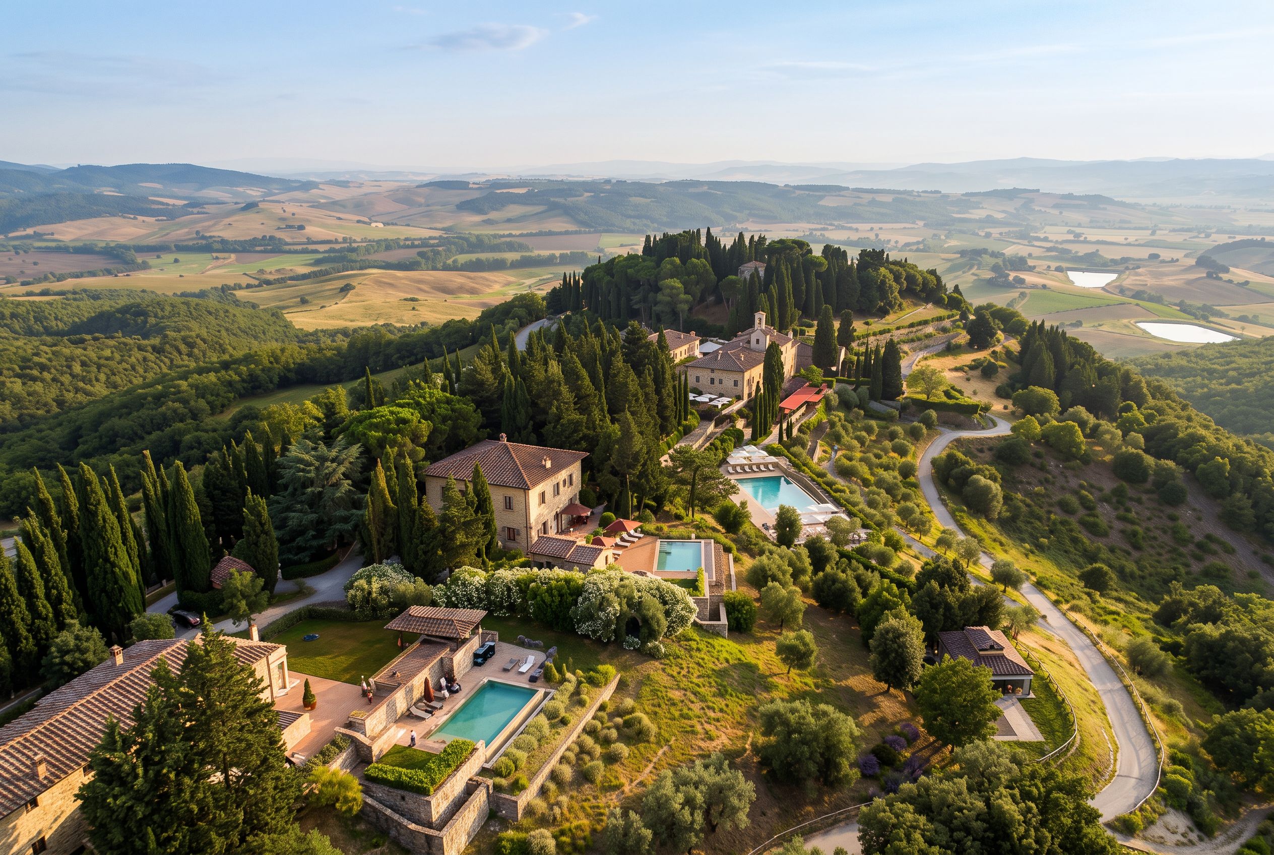 Castiglion del Bosco Campo del Drago terrace view