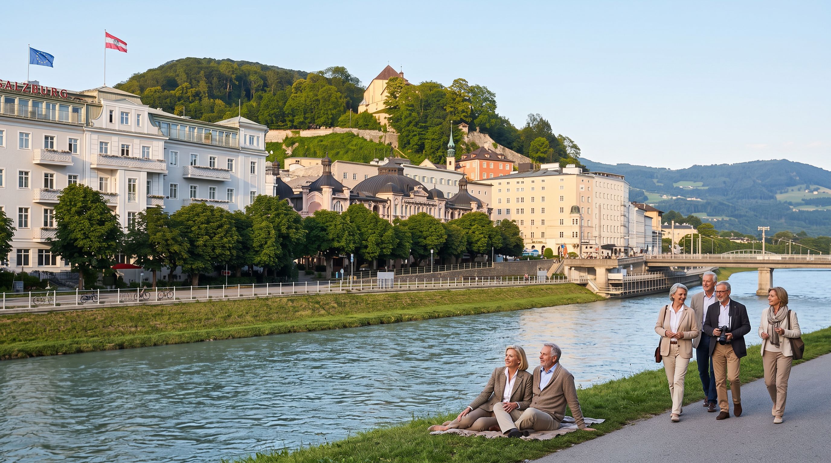 Salzburg Mirabell Gardens flat walking path