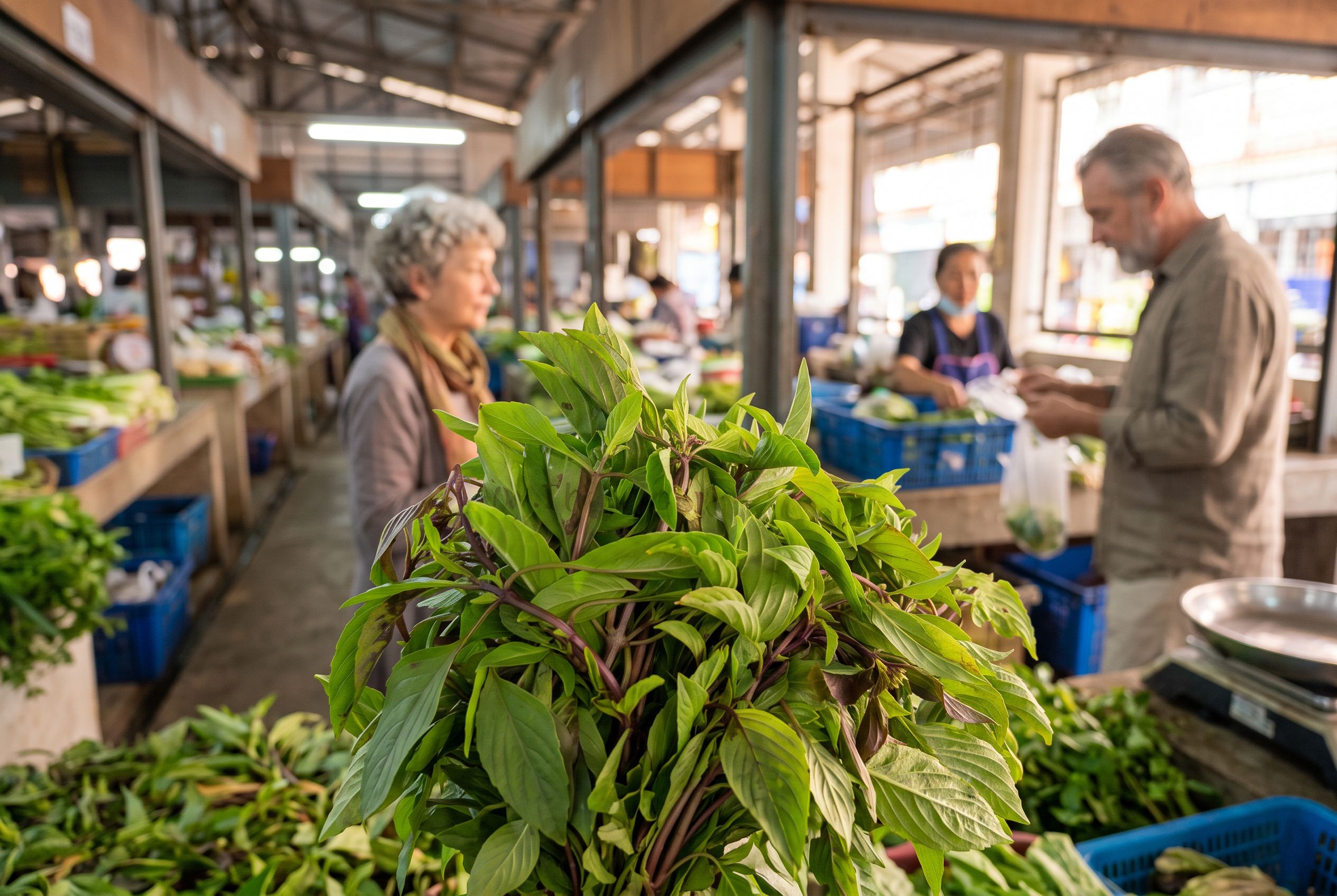 Chiang Mai market herbs vegetables