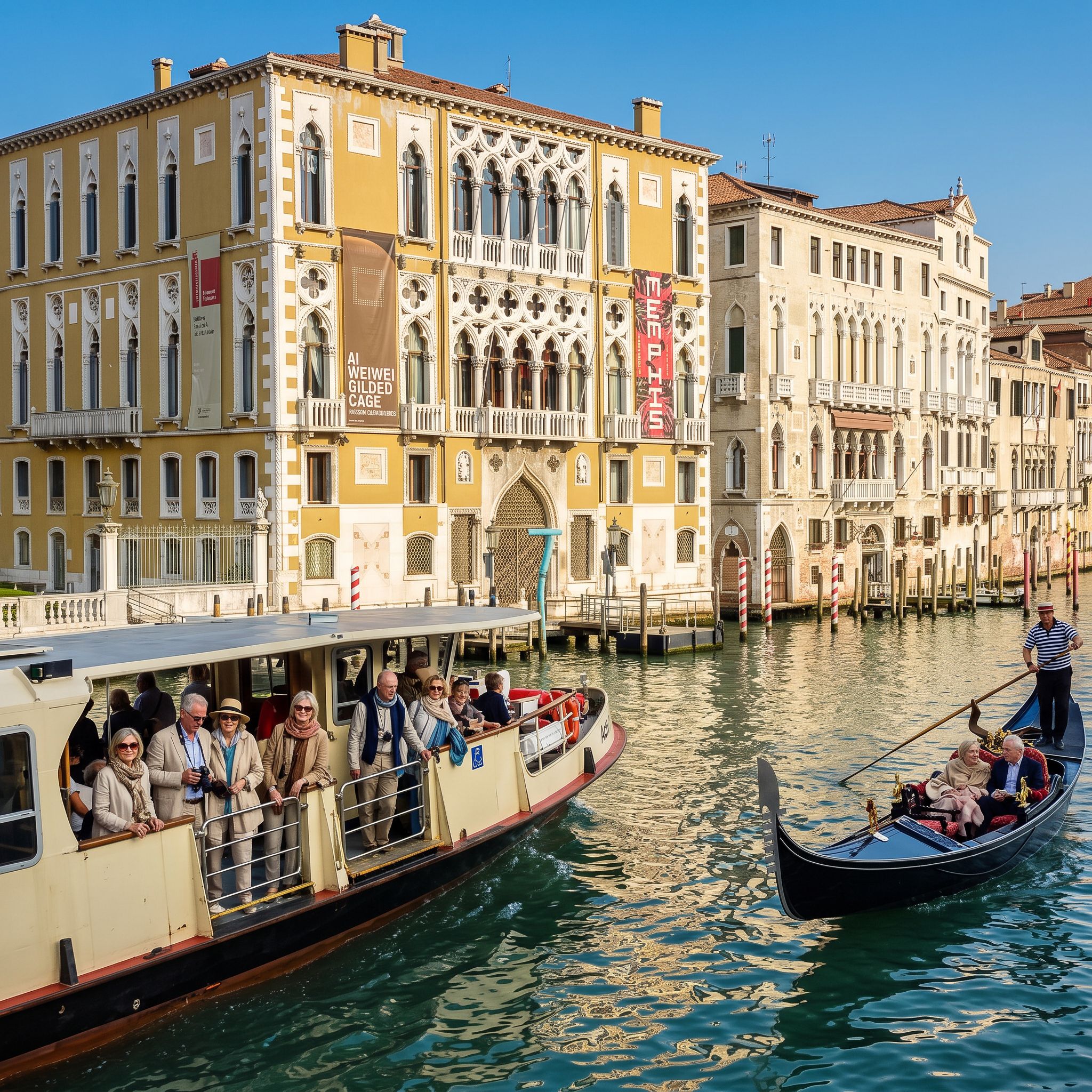 Venice vaporetto Grand Canal boarding