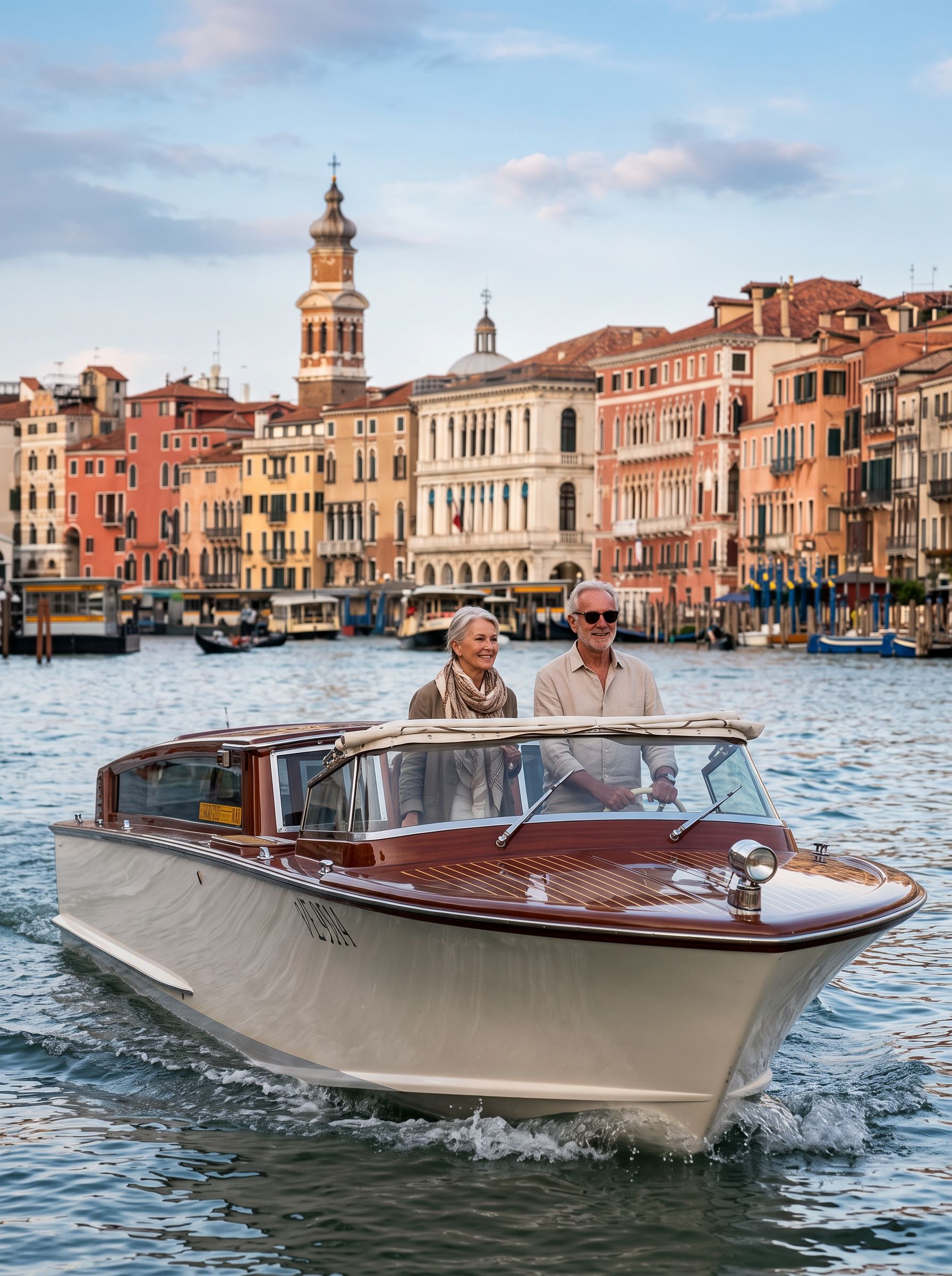 Venice water taxi Grand Canal