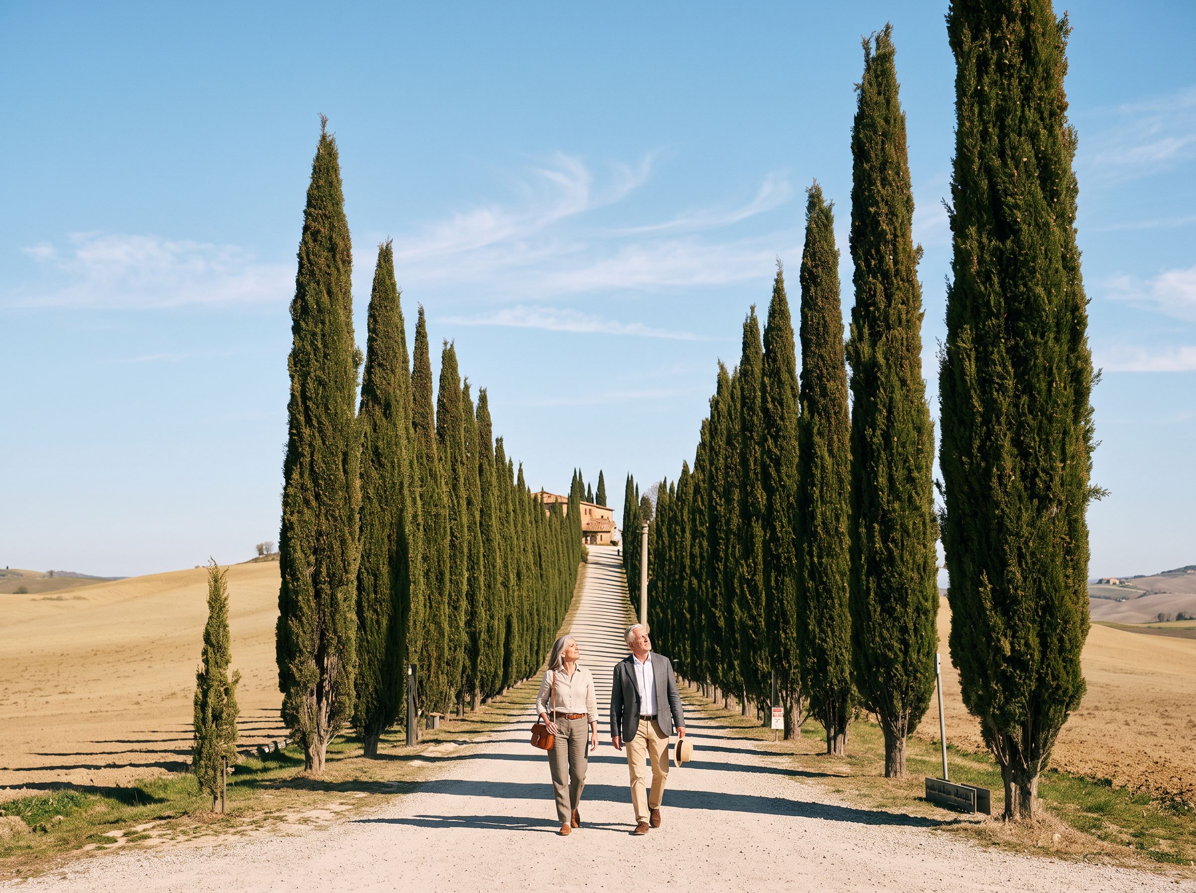 Lucca city walls promenade trees