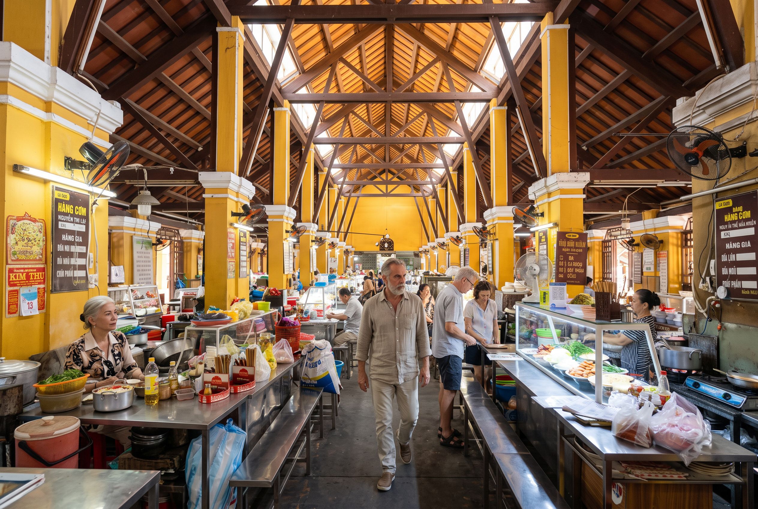 Hoi An Central Market food stalls