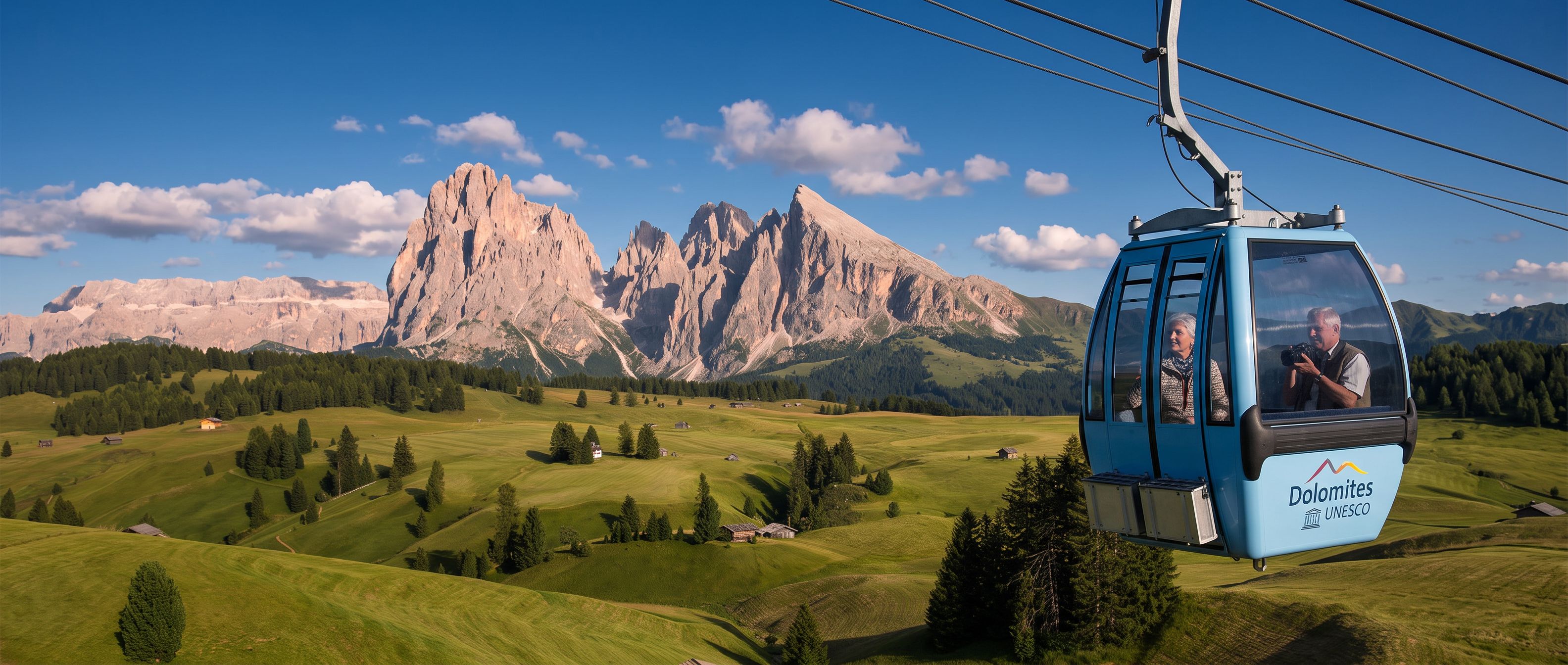 Seiser Alm cable car Dolomites