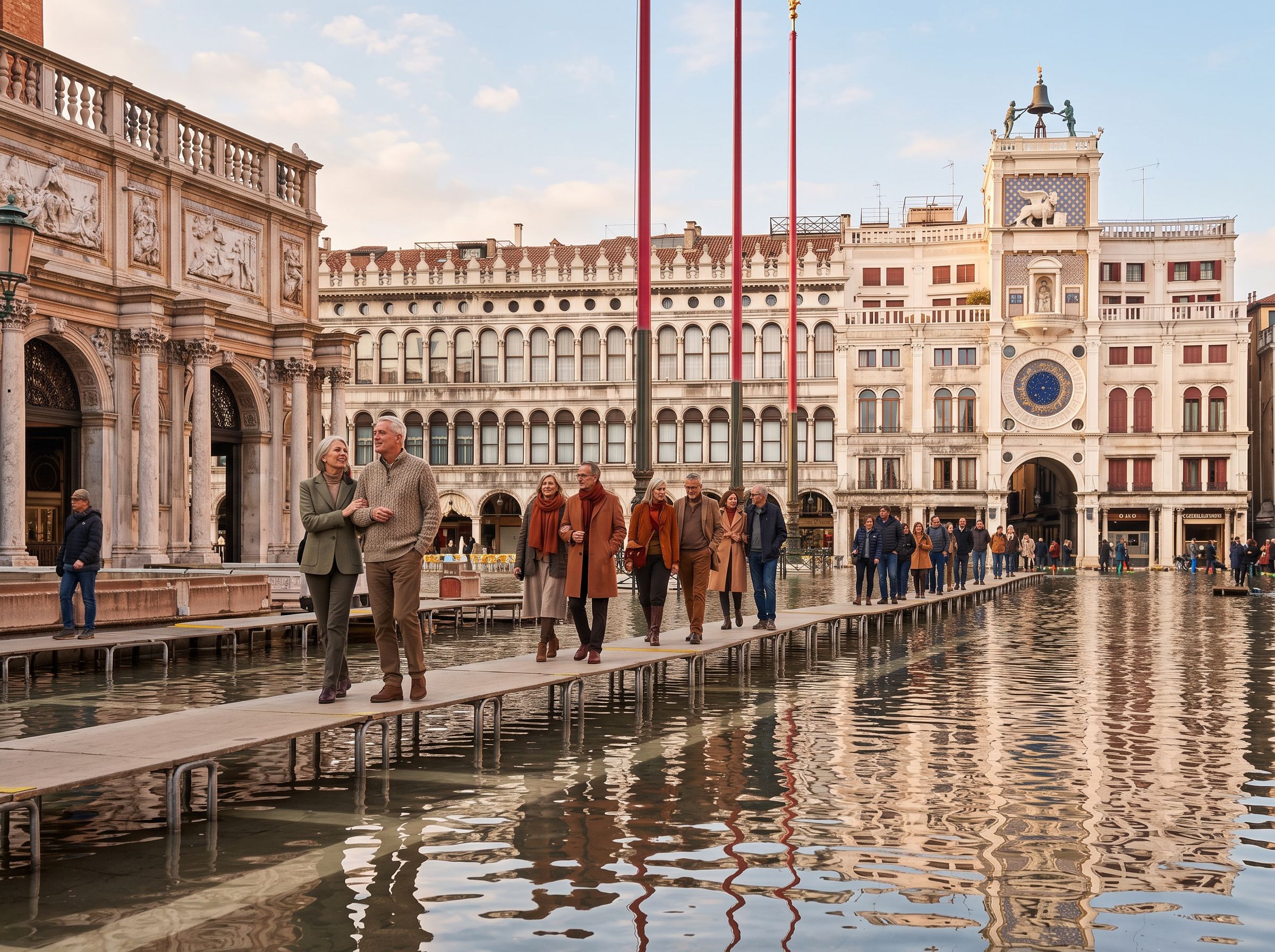 Piazza San Marco acqua alta walkways