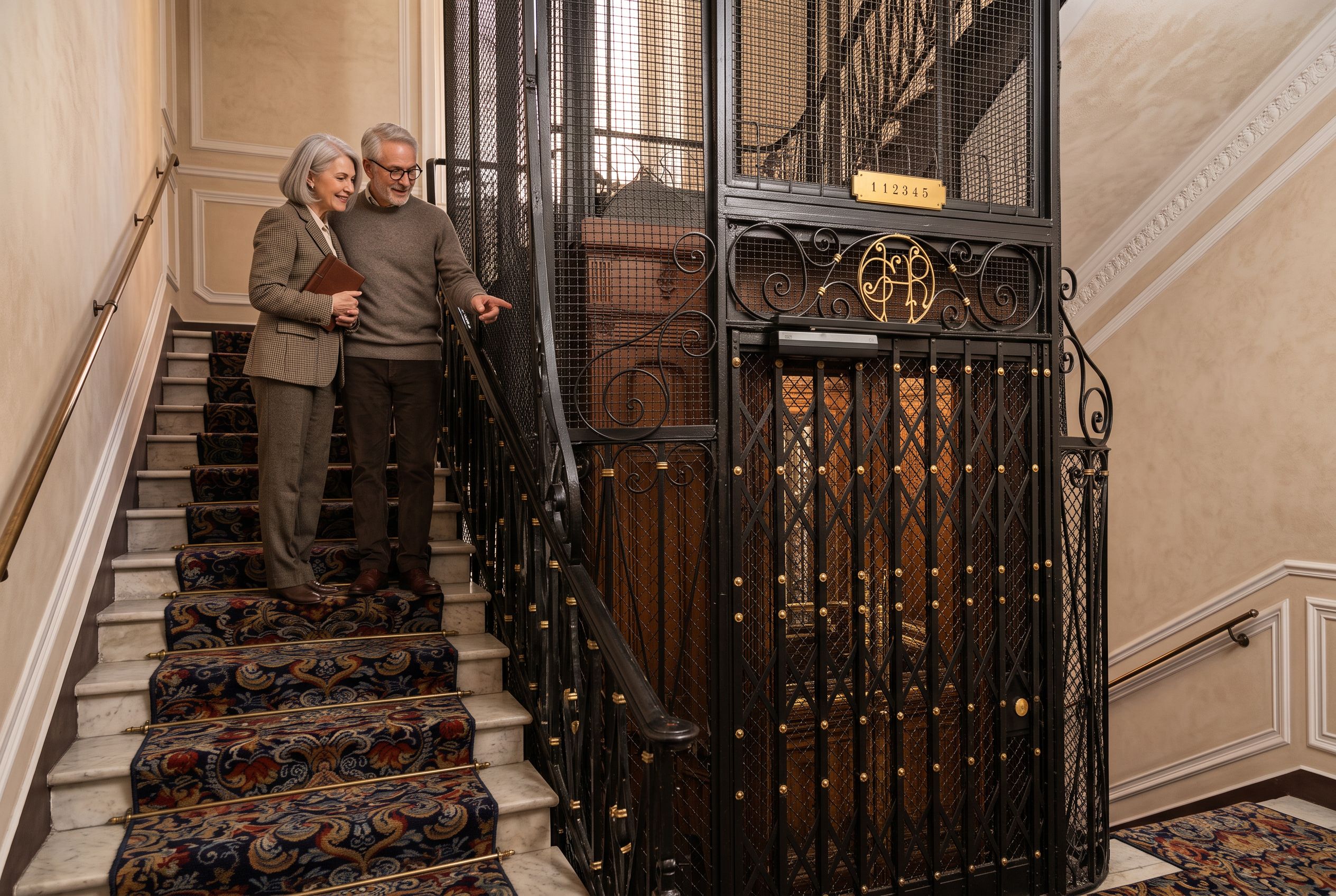 Rome hotel lift interior historic building