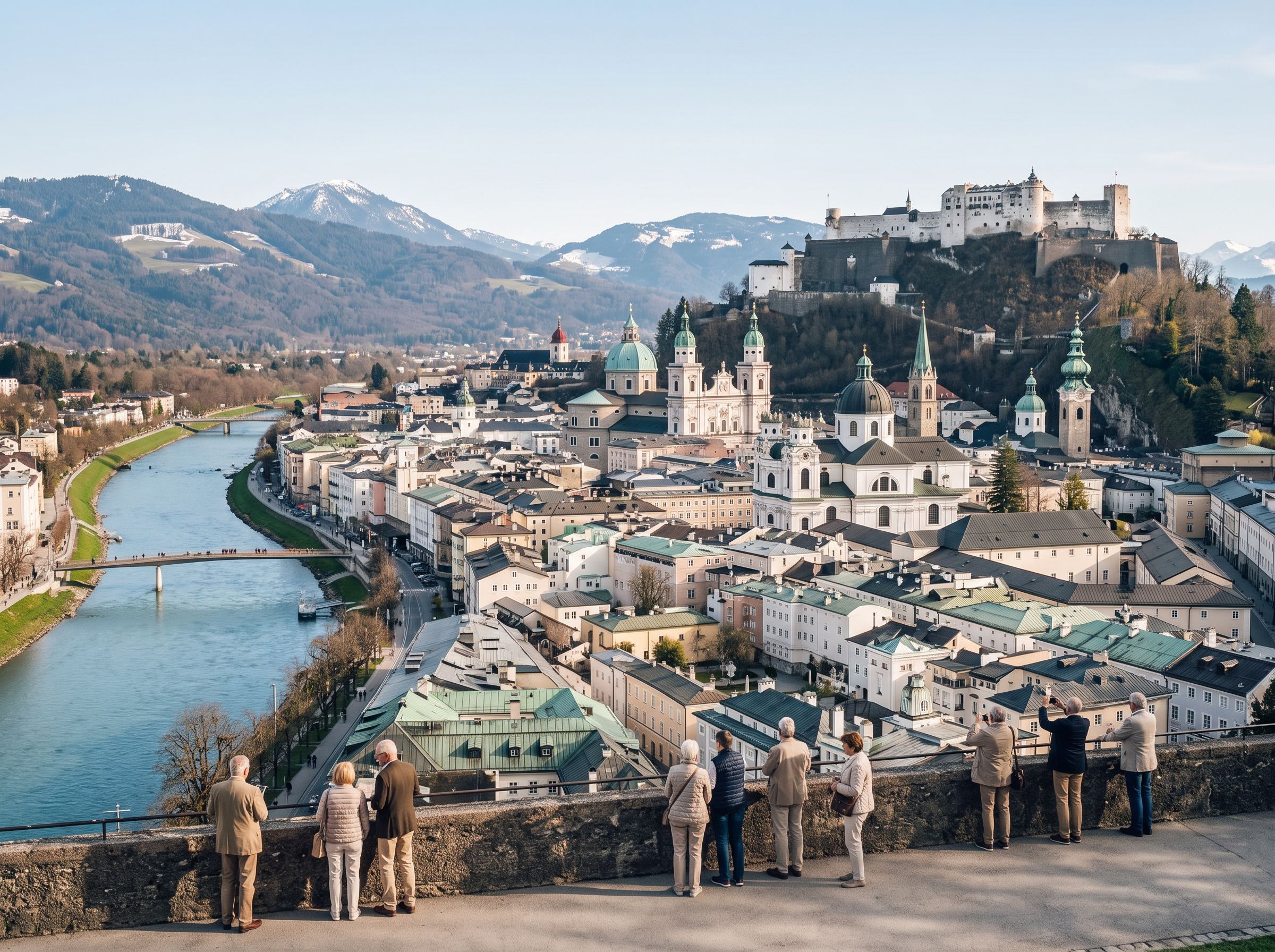 Salzburg old town cobblestone street