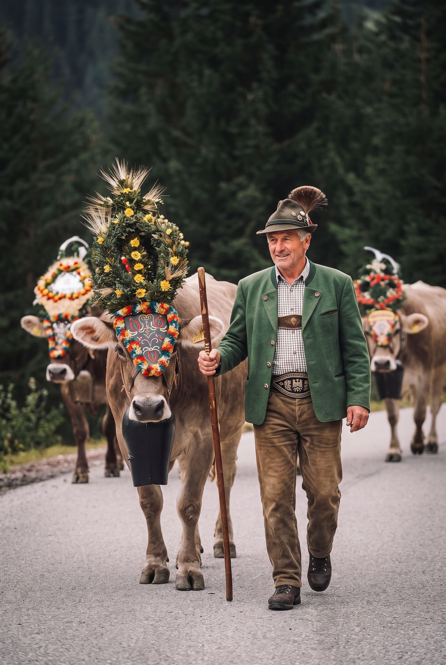 Zillertal village square autumn